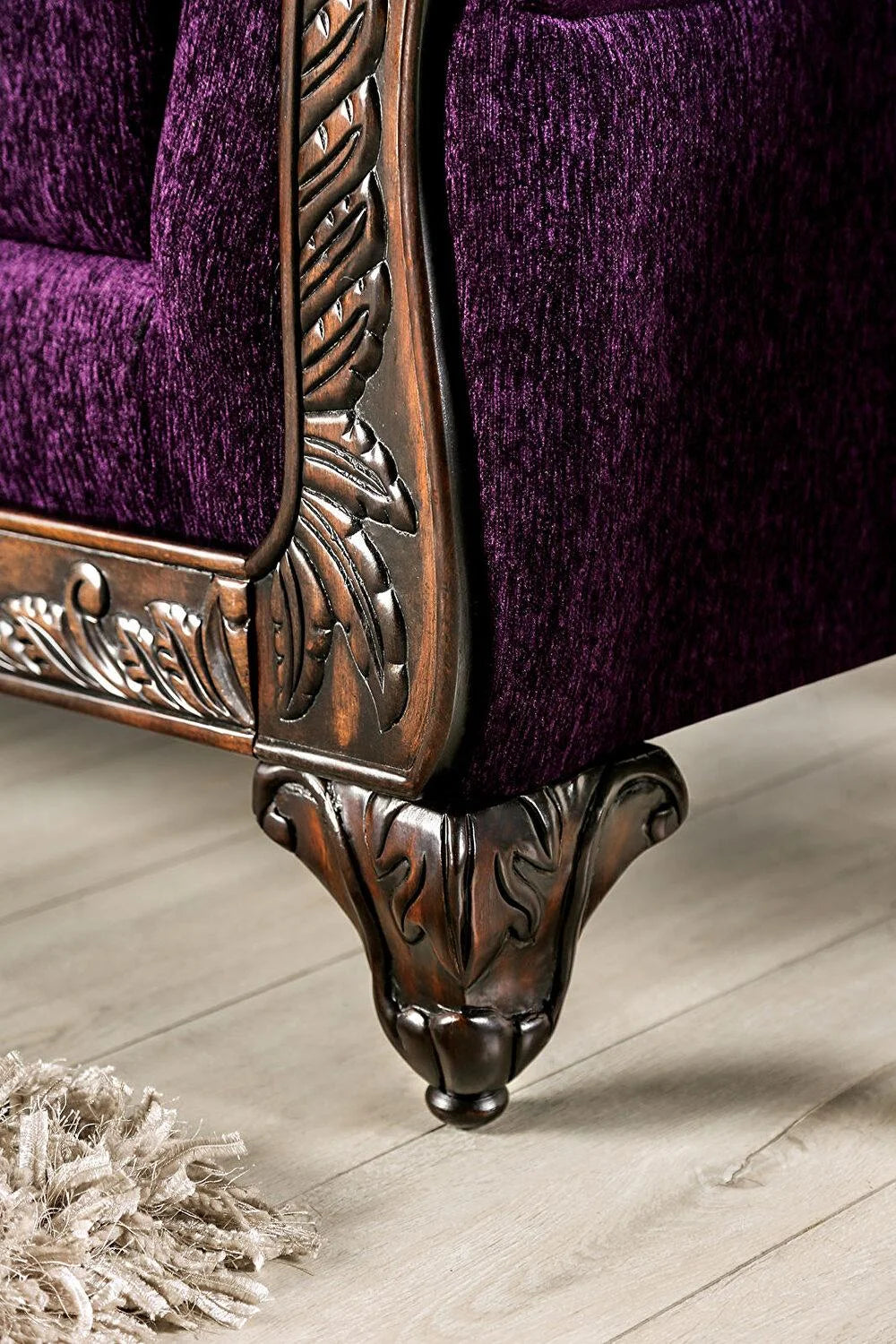 Purple Chenille Sofa and Loveseat A376