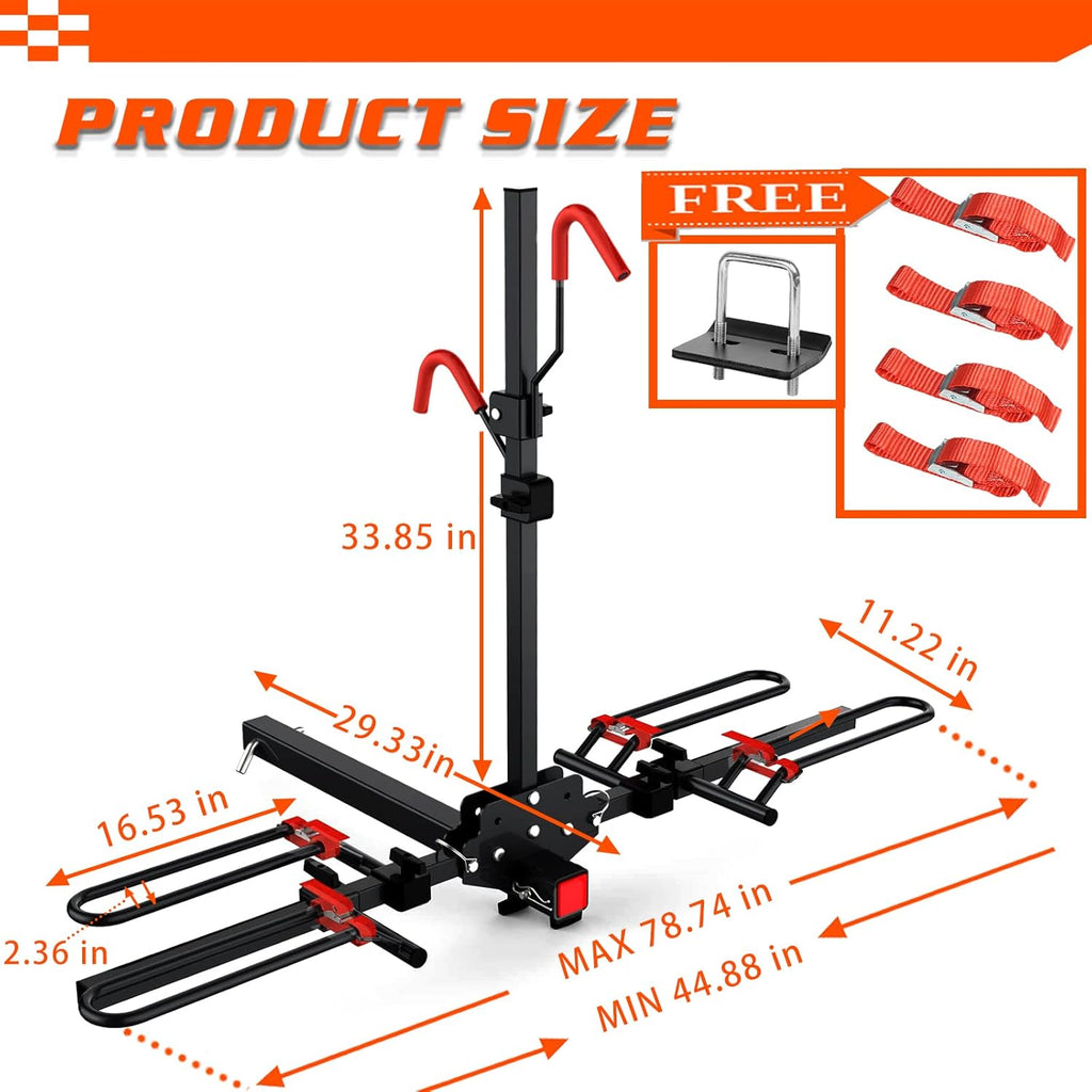 2-Bike Hitch Mounted Bike Rack G702