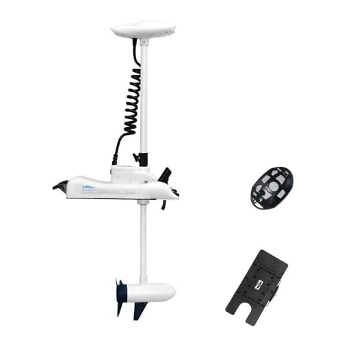 White 12V 55LBS 48inch Bow Mount Trolling Motor with Remote Control N9476
