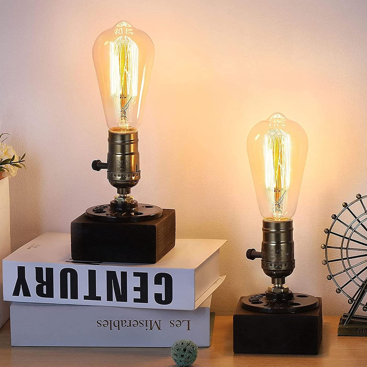Vintage Industrial Desk Lamp Set of 2 G53719