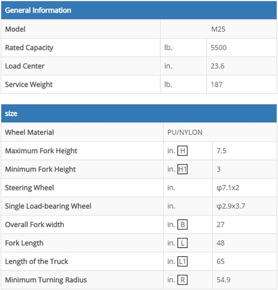 Heavy Duty Manual Pallet Truck 5500 lb. 27"x 48" R903