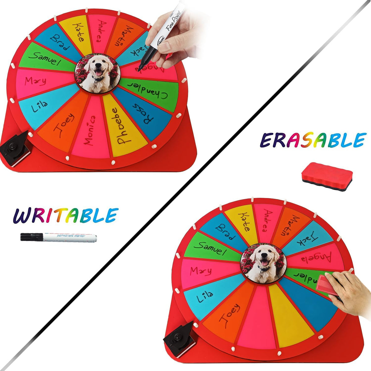 18 Slots Color Tabletop Spinning Prize Wheel D64758