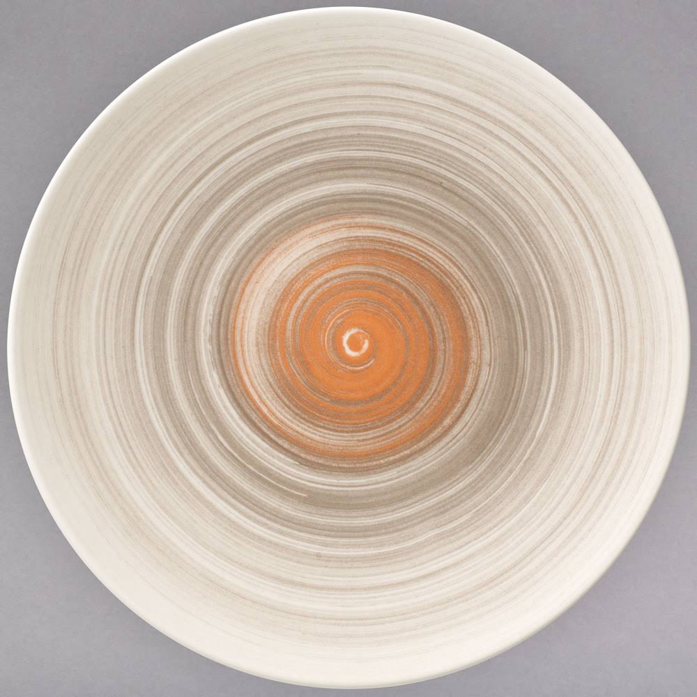 Taupe Porcelain Flat Coupe Plate O508