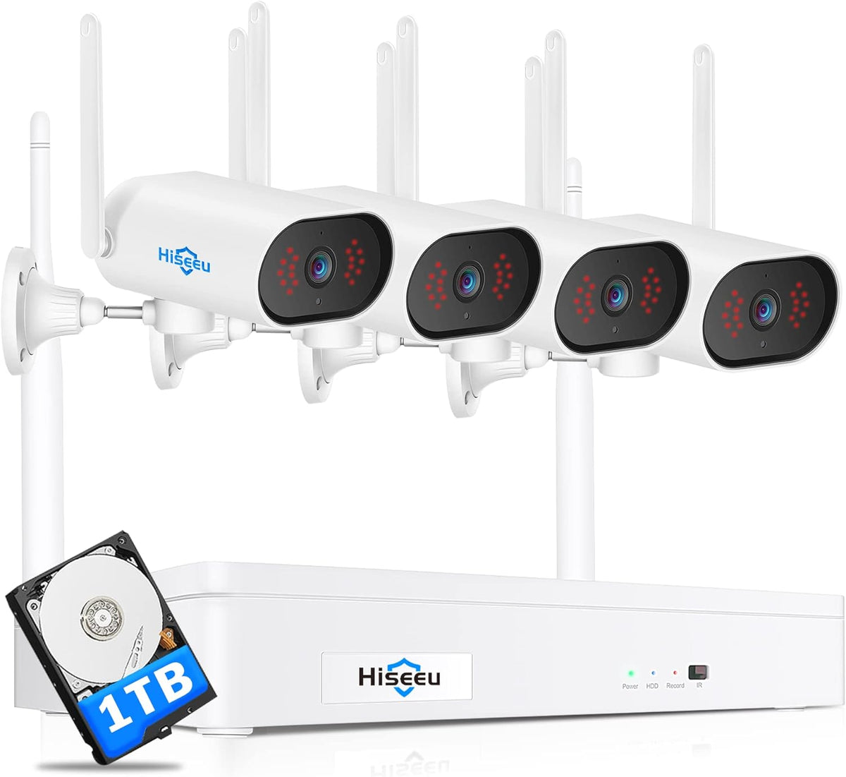 3MP Wireless Security Camera System with 8CH NVR and 1TB Hard Drive S2862