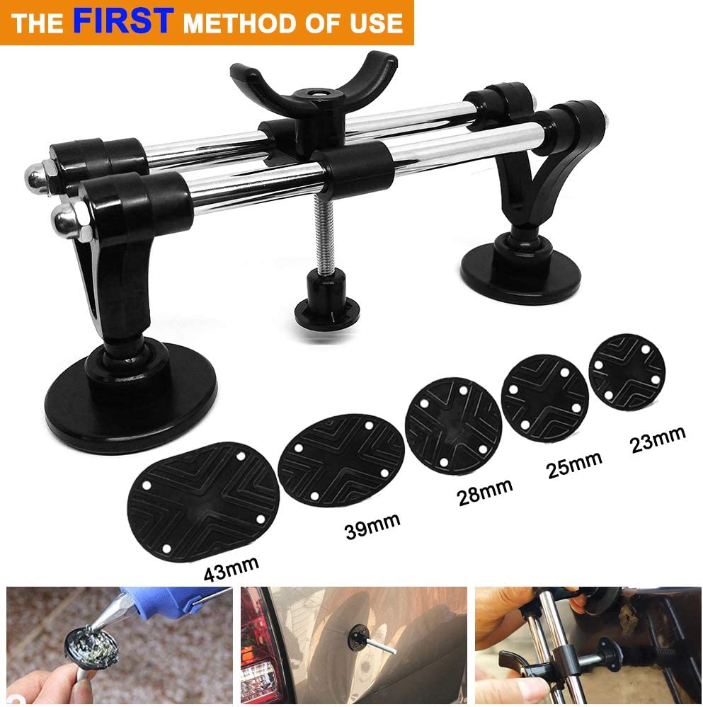 Auto Body Repair Tool Kit with Double Pole Bridge Dent Puller and Glue Set F991791