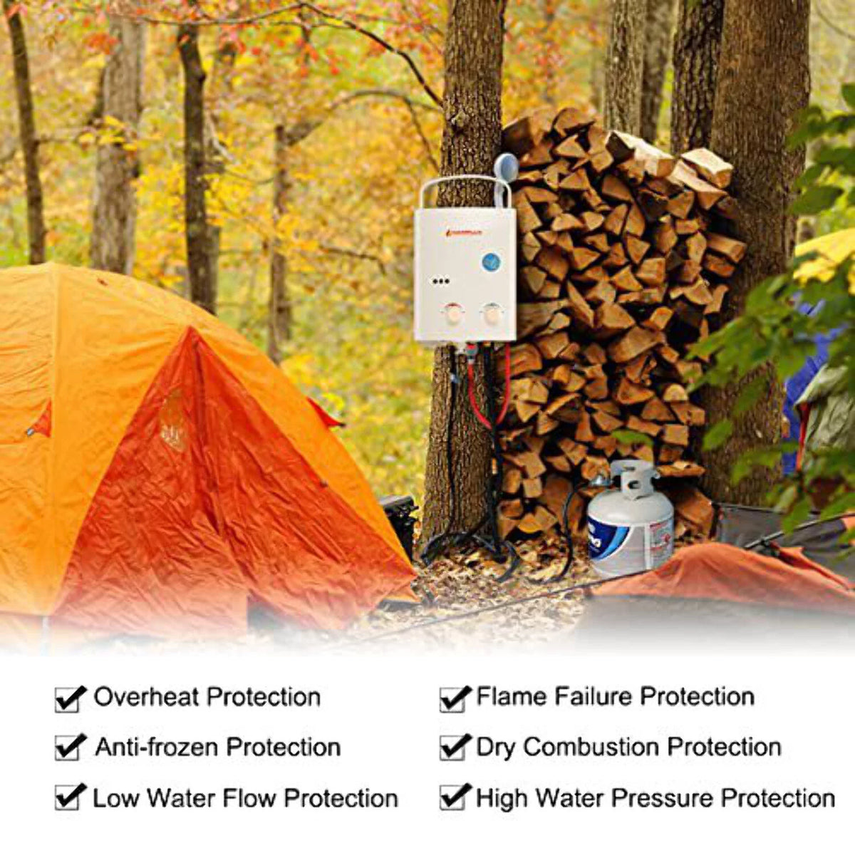 5L 1.32 GPM Portable Propane Tankless Water Heater C787