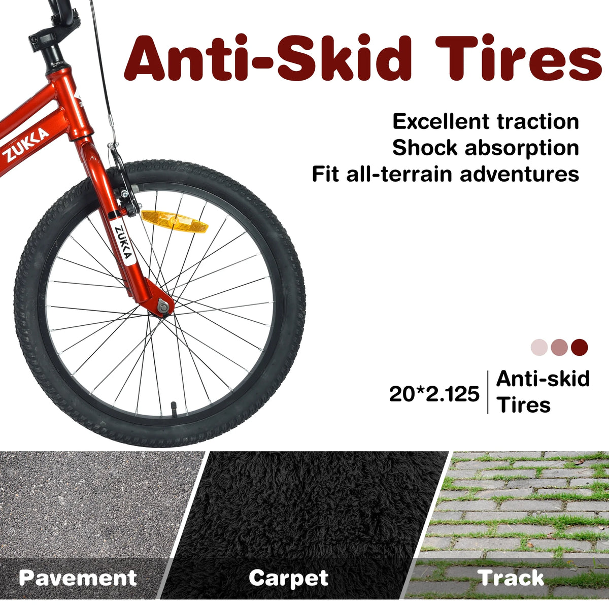 20 Inch Single Speed Boys Bike with Steel Frame Red A388