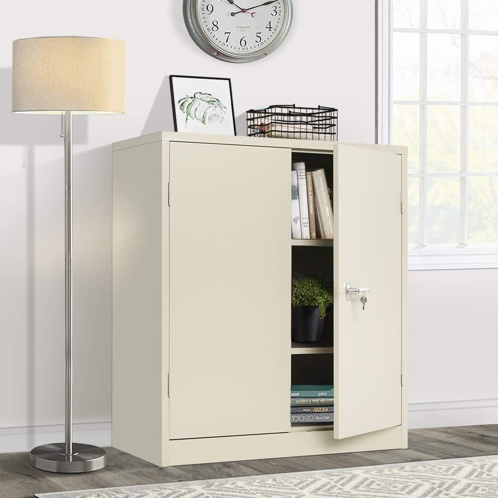 Lockable Steel Storage Cabinet with Doors and Shelves Z711