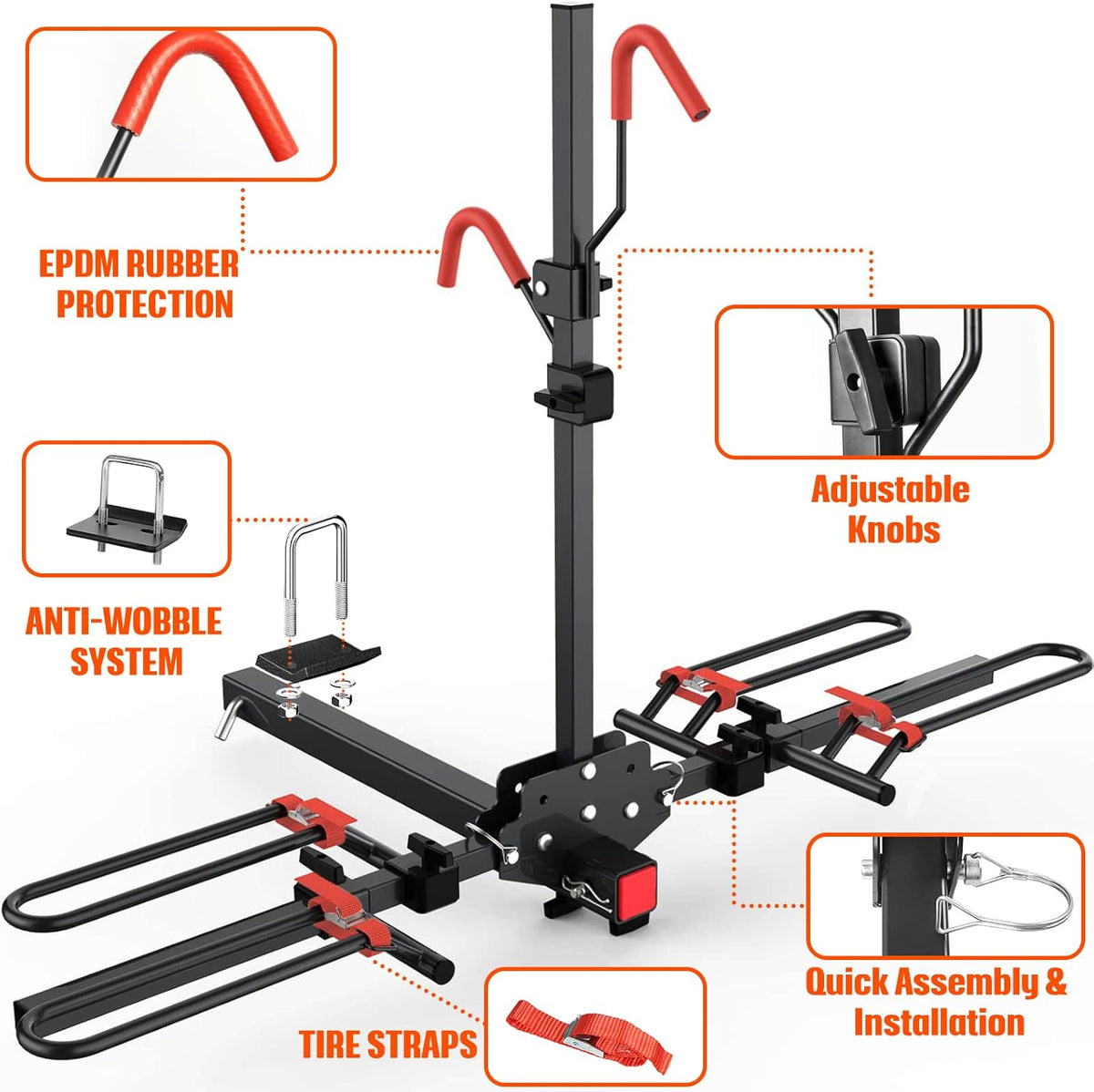 2-Bike Hitch Mounted Bike Rack G702