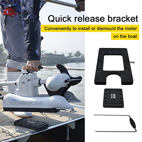 White 12V 55LBS 48inch Bow Mount Trolling Motor with Remote Control N9476