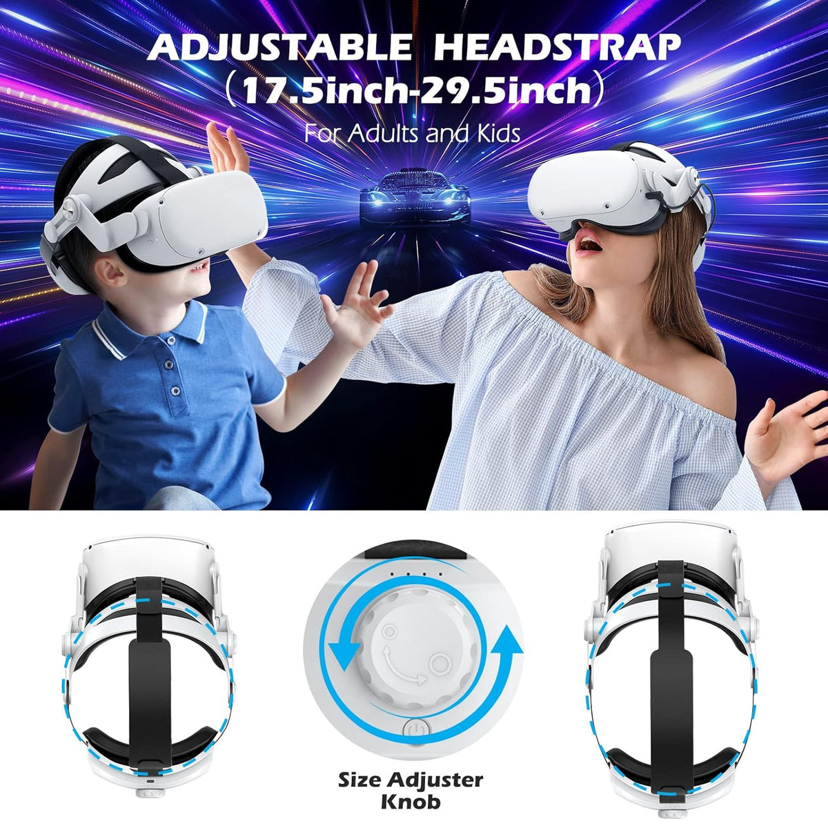 Rechargable Adjustable Head Strap for VR Headset O642451