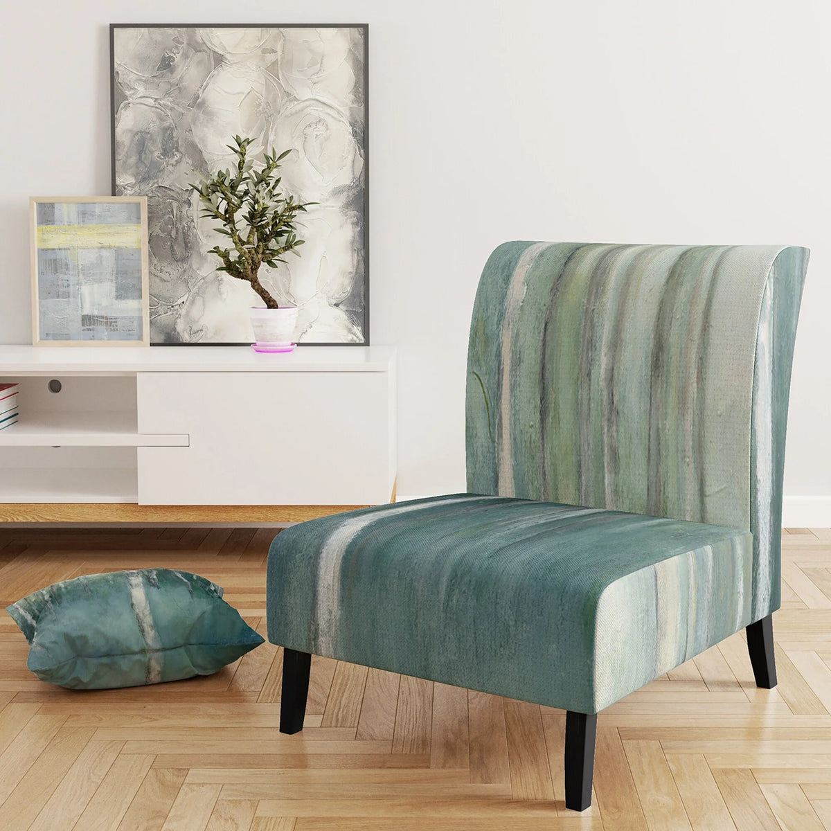 Green Forest Dream Upholstered Traditional Accent Chair D845273