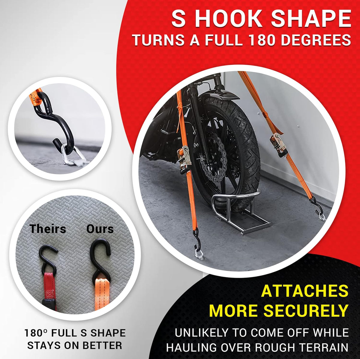 Ratchet Straps Tie Downs 4 Pk 1.5 in X 15 Foot 3300 Break Str Heavy Duty Padded Grips with Duffle Bag and Ratchet Strap Keepers K57917