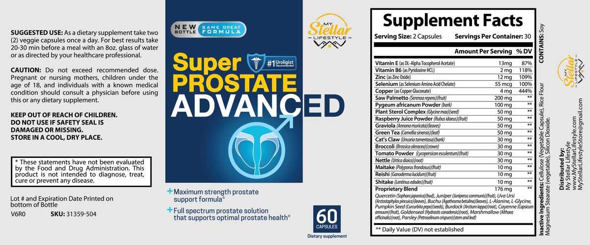 5 Pack 60 Capsules Prostate Support L44942