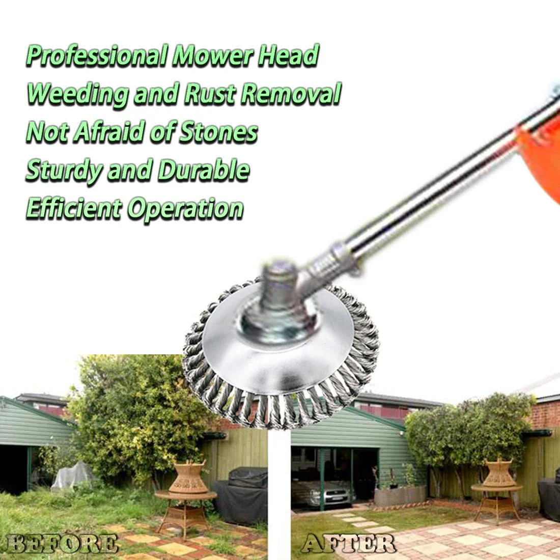 8 Inches Steel Wire Wheel Garden Lawn Mower Trimmer Head J57189