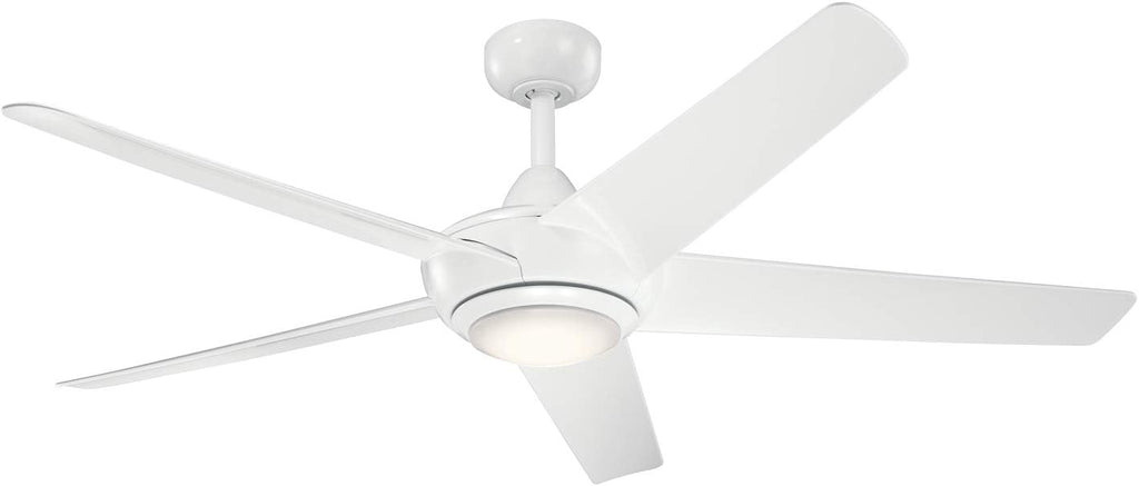 52 inch LED Ceiling Fan in Nickel with Frosted White Polycarbonate Lens O38580