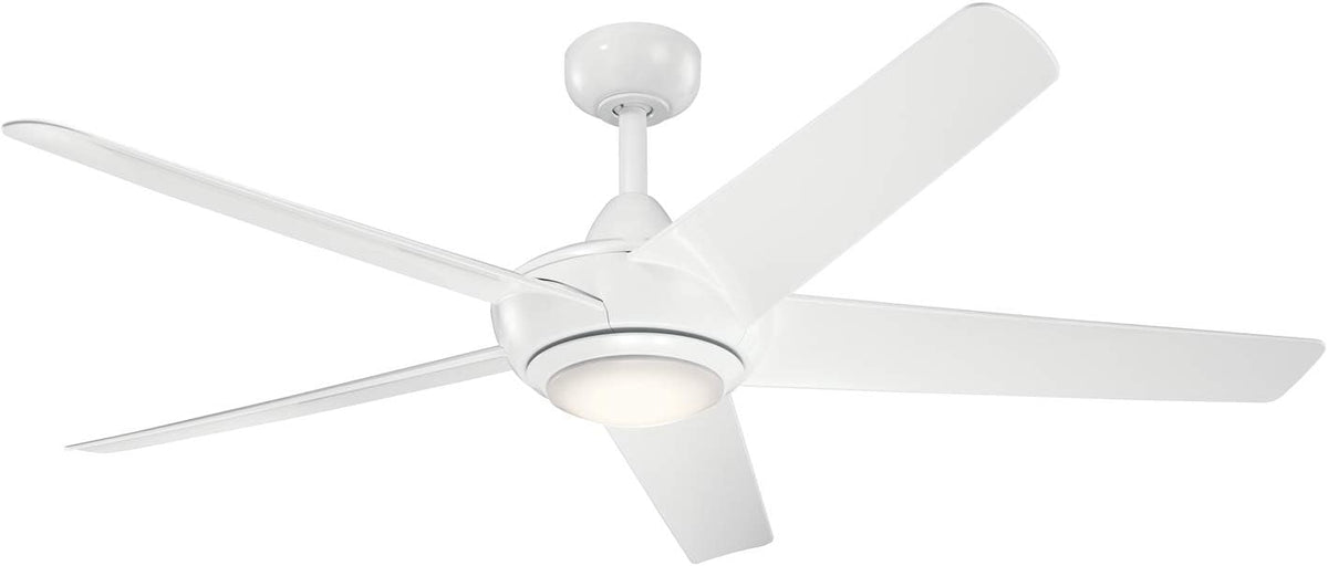 52 inch LED Ceiling Fan in Nickel with Frosted White Polycarbonate Lens O38580