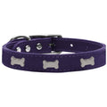 Purple Genuine Leather Dog Collar L36622
