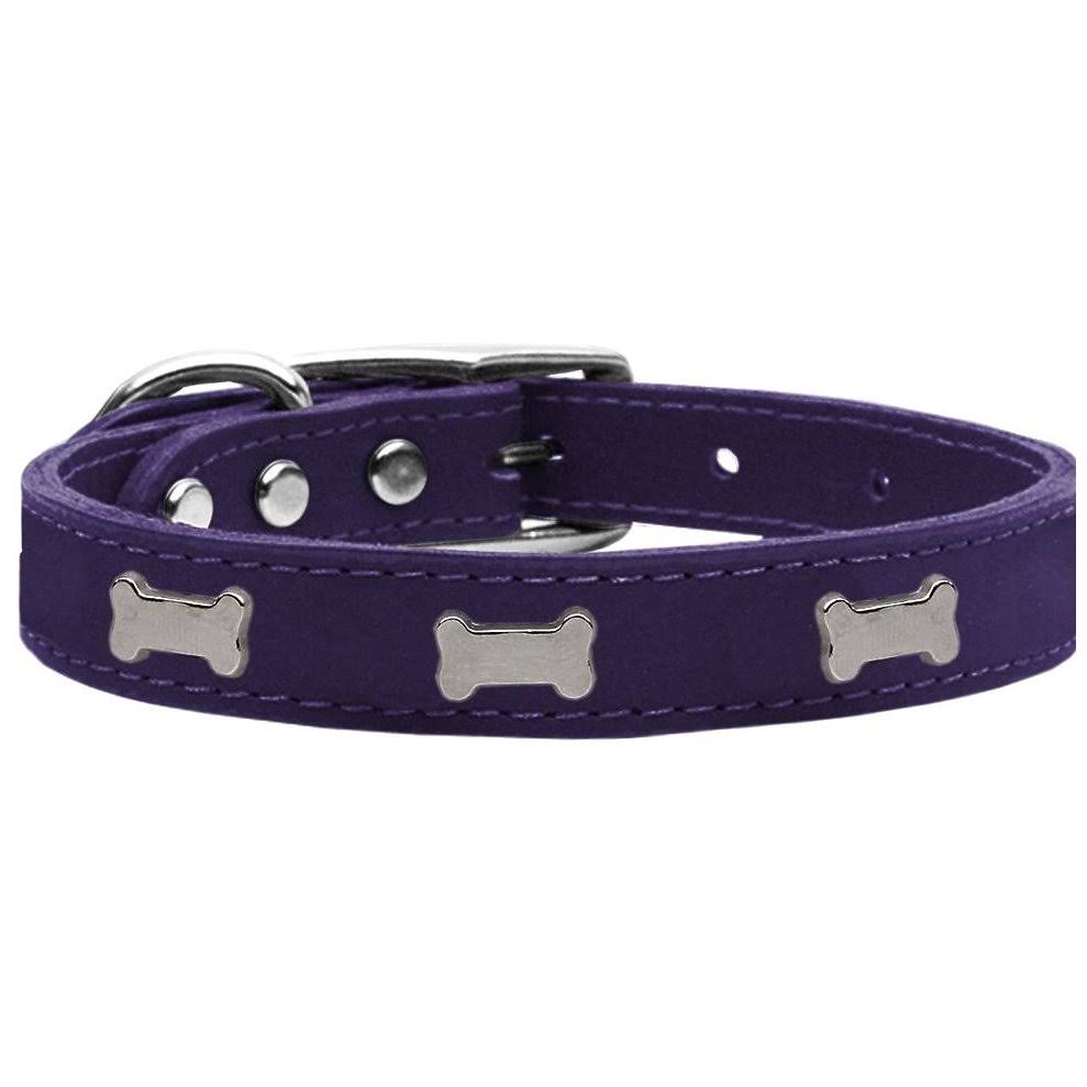 Purple Genuine Leather Dog Collar L36622