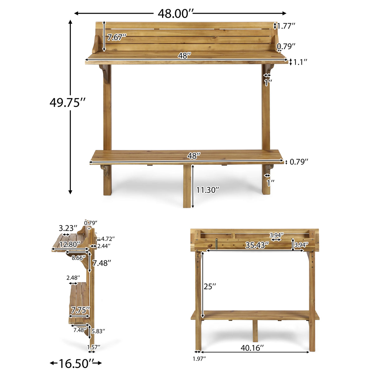 Acacia Wood Balcony Bar Table F1811