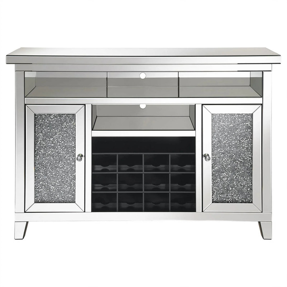2-door Wine Cabinet with Lighting Mirror A667