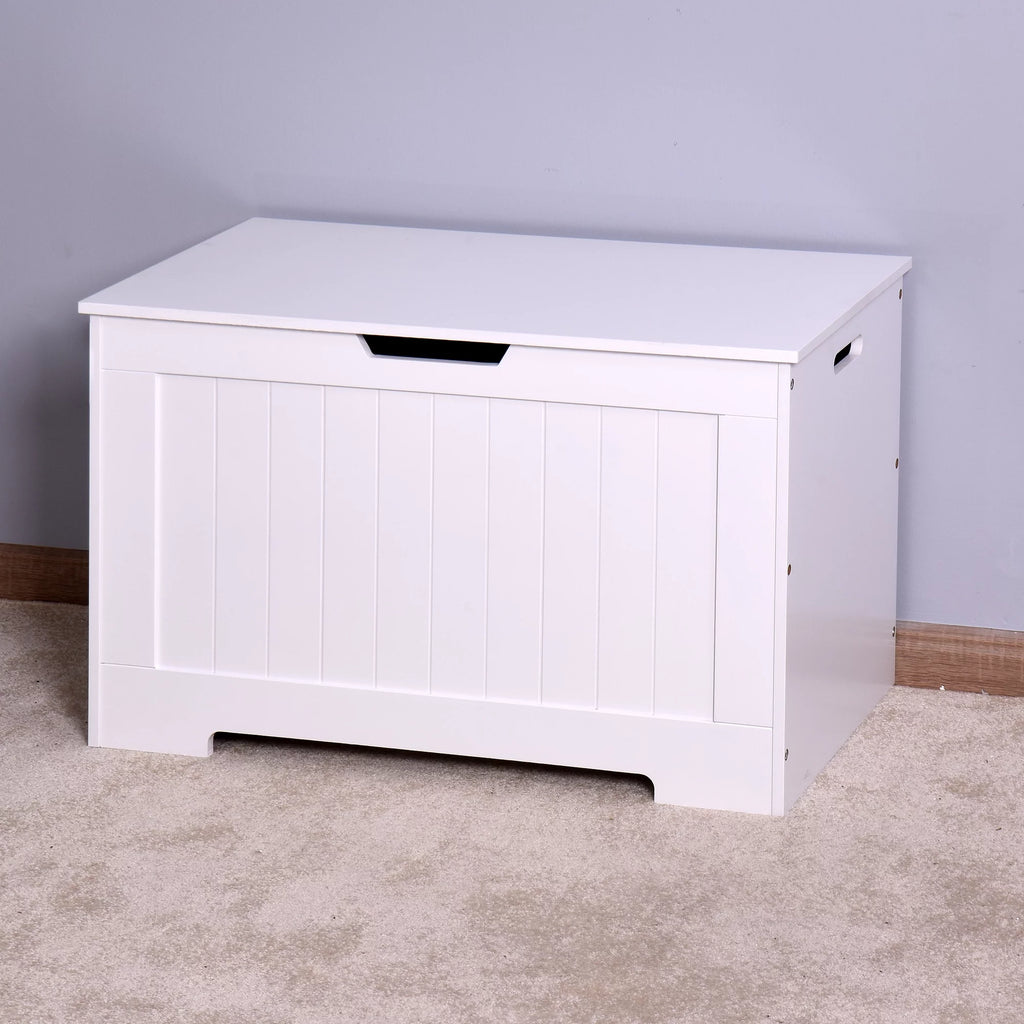 White Lift Top Storage Bench with Safety Hinge R1192