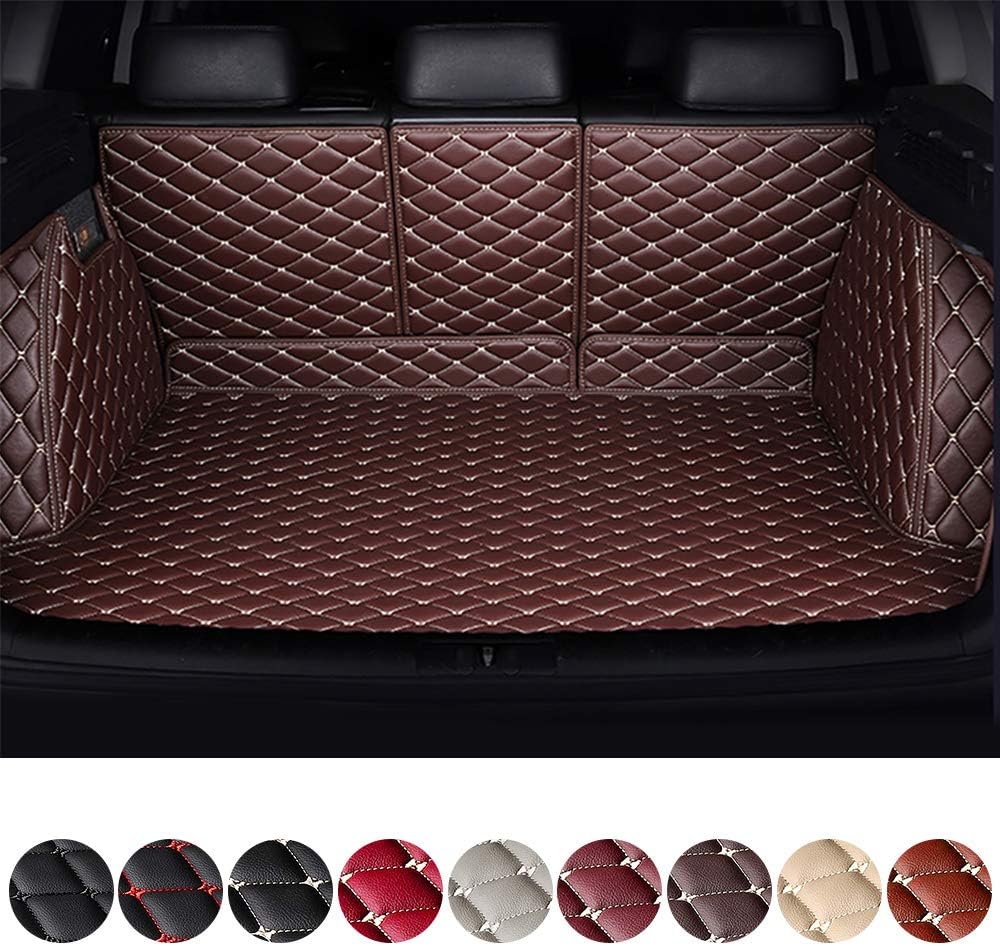 Black & Beige Waterproof Non-Slip Leather Trunk Mat Pack of 2 J89373