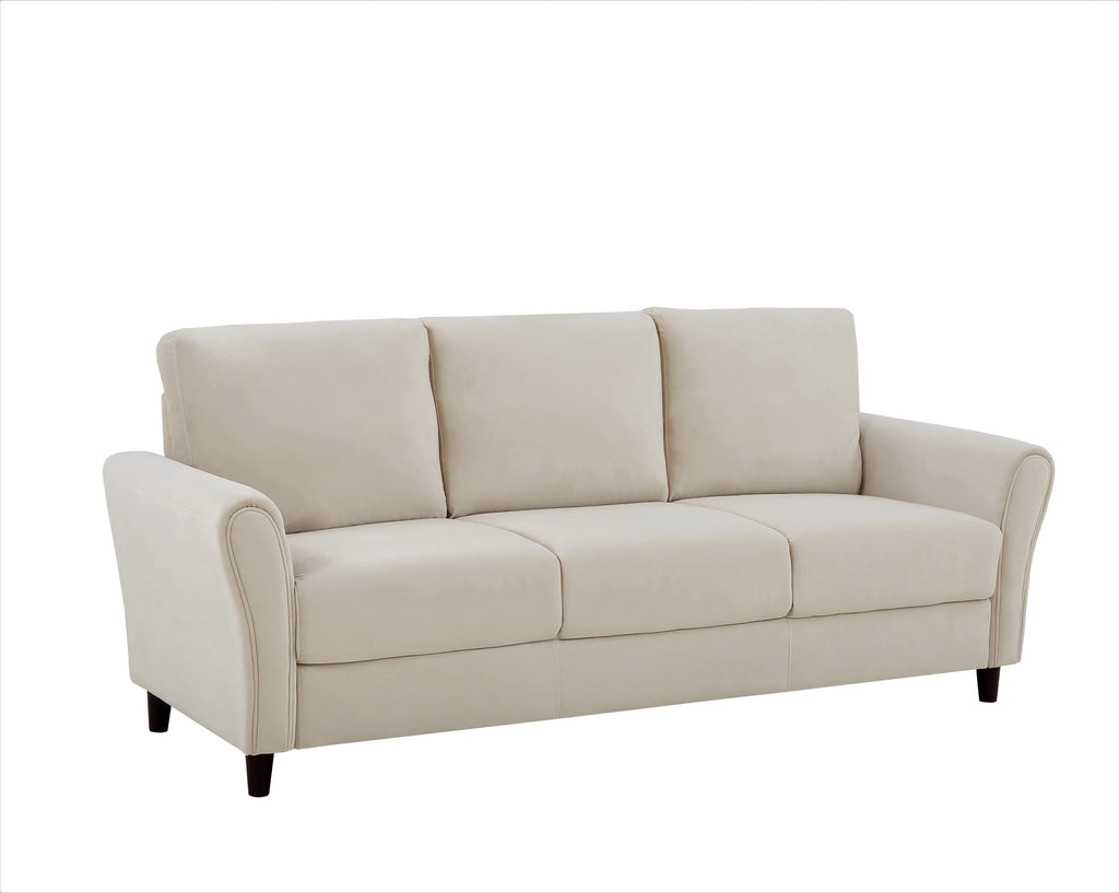 Ivory Velvet Sofa and Loveseat P687