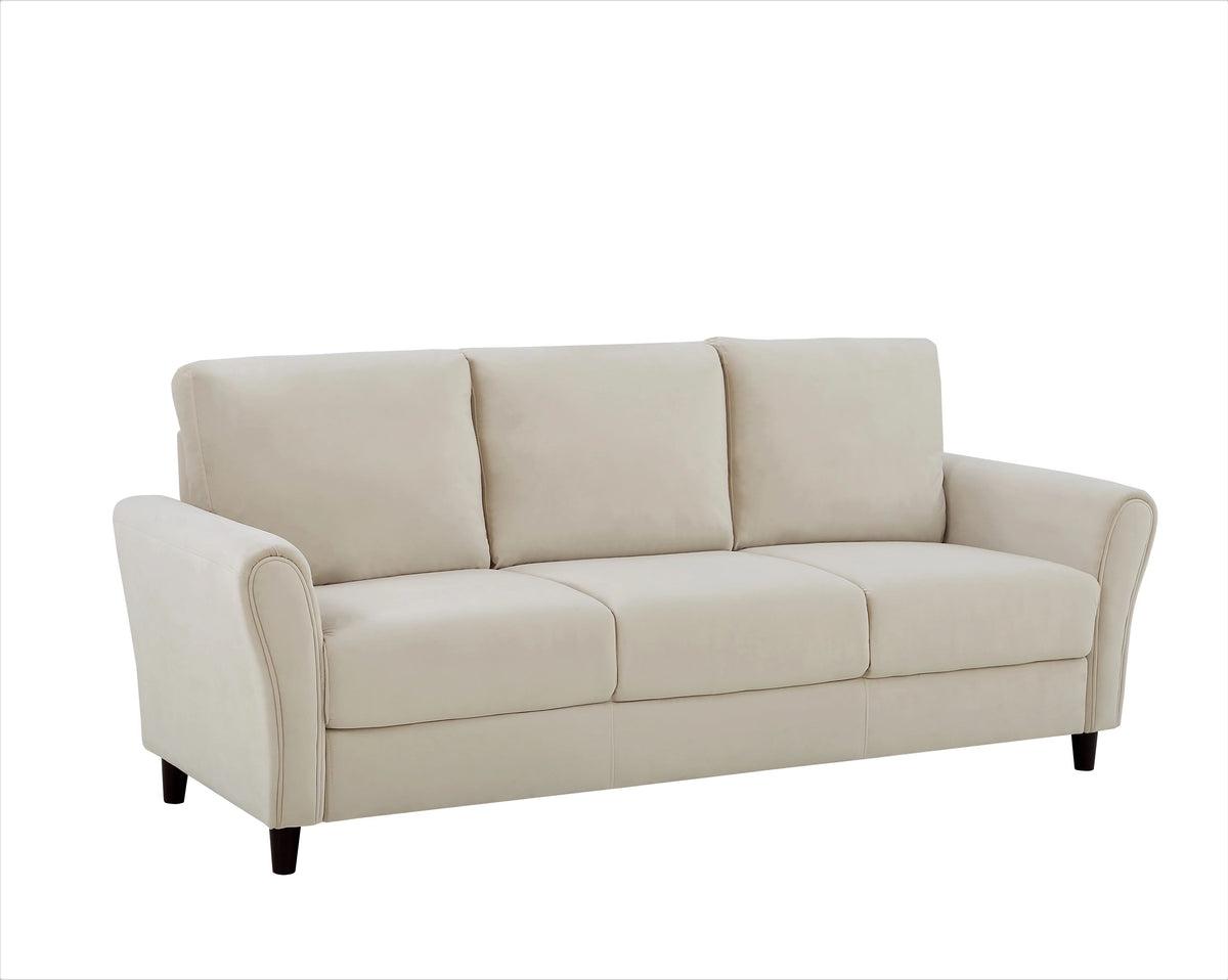 Ivory Velvet Sofa and Loveseat P687