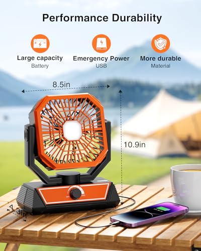 Portable Camping Fan with 20000mAh Rechargeable Battery H1922
