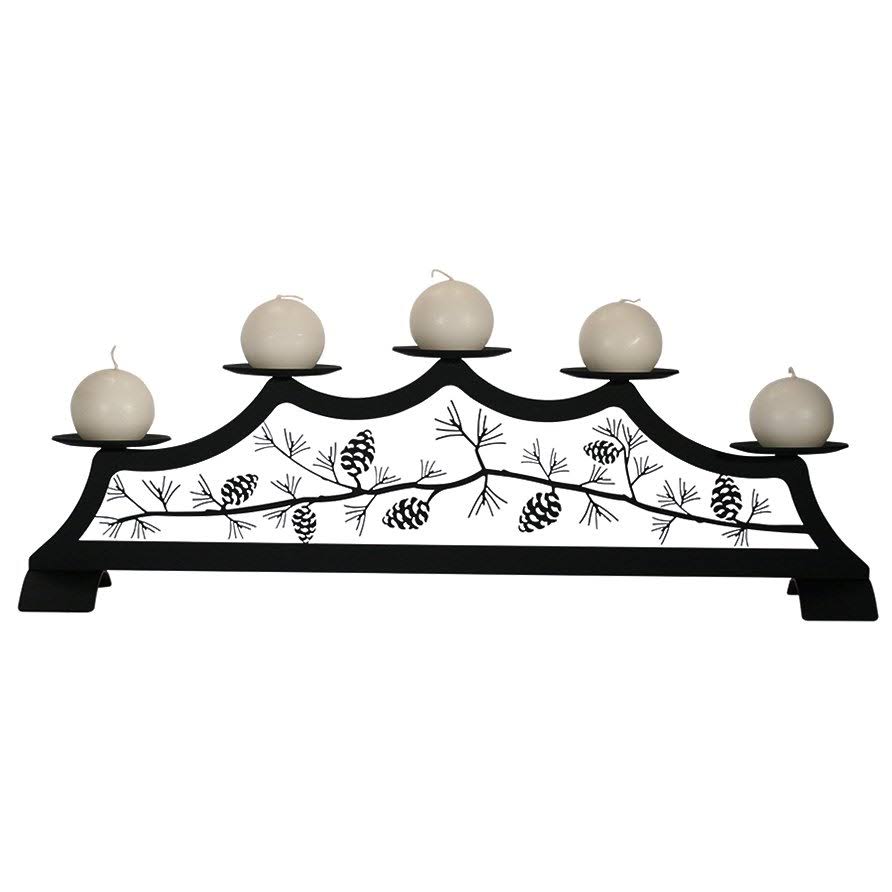 Pinecone Fireplace Pillar Candle Holder J431