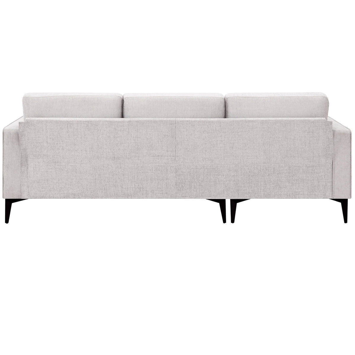 L-Shaped Sectional Sofa with Reversible Chaise, 3 Seater Chenille Fabric Modular Couch with Pillows Metal Legs Z462
