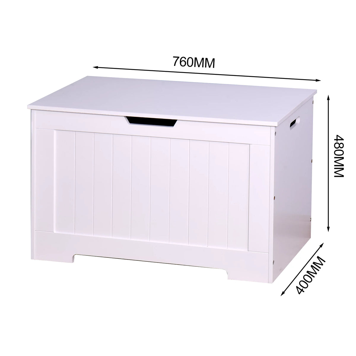 White Lift Top Storage Bench with Safety Hinge R1192