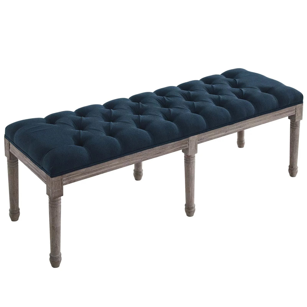 Navy Upholstered Fabric Bench C83379