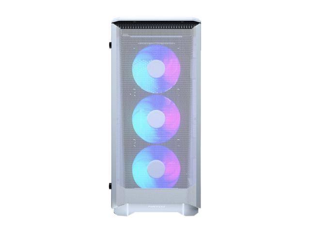 White Steel Tempered Glass ATX Mid Tower Computer Case X845171