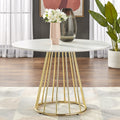 White/Gold Round Metal Dining Table W173