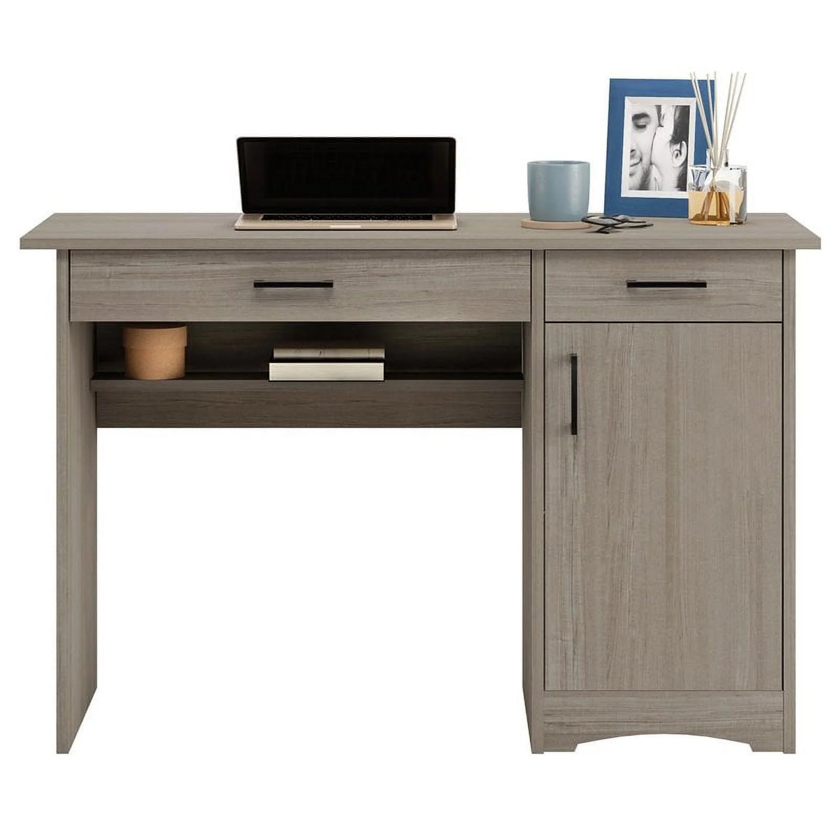 Contemporary Gray Engineered Wood Computer Desk M927504