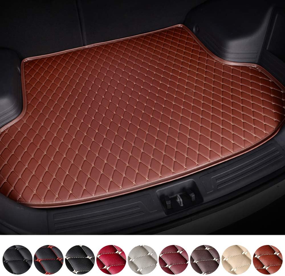 Black & Beige Waterproof Non-Slip Leather Trunk Mat Pack of 2 J89373