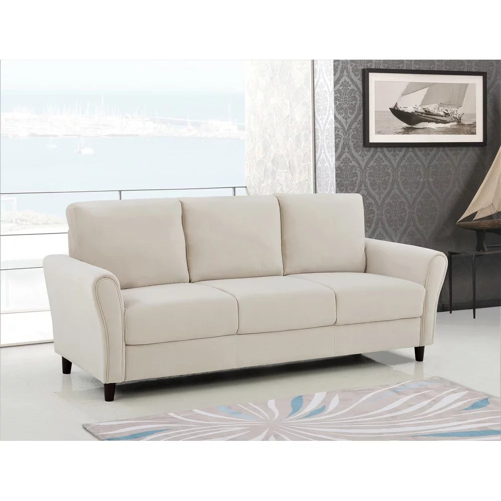 Ivory Velvet Sofa and Loveseat P687