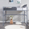White Twin Metal Loft Bed with Safety Guard Rails R8422