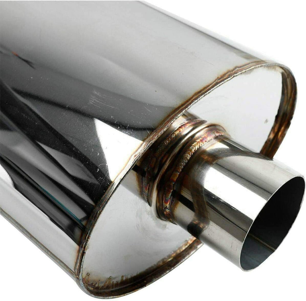 2.5 Inch T304 Stainless Steel Exhaust Muffler Oval Tip Pack of 2 J45510