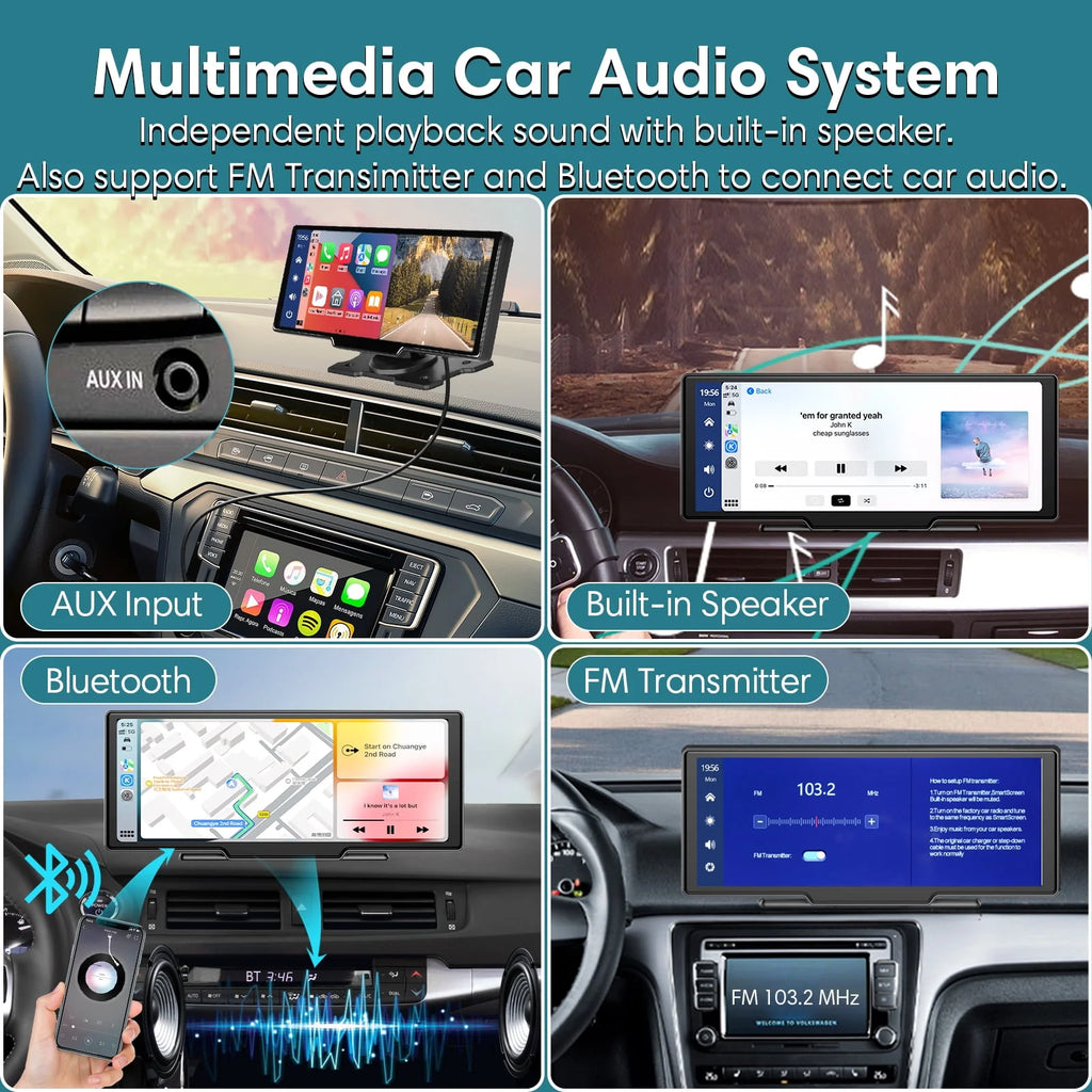 9.3 Portable Car Play Screen with Backup Camera H990