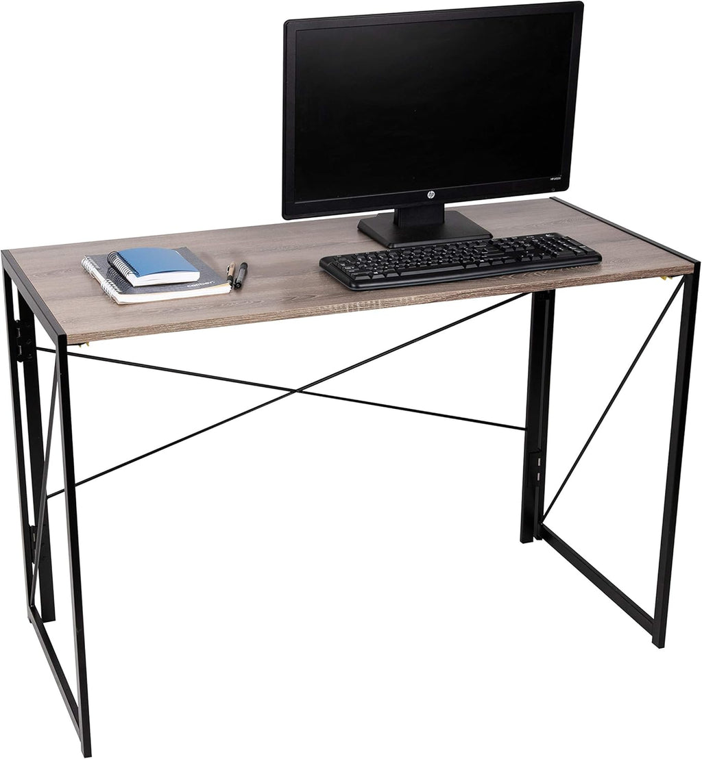 Black Collapsible Rustic Desk, 42 Inch, Pack of 2 L74391