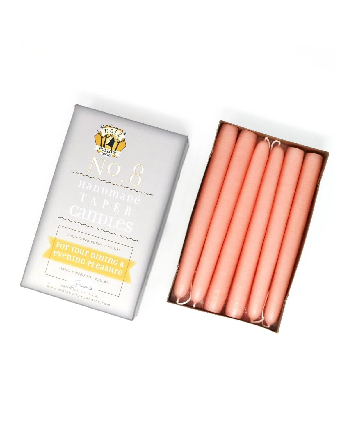Colonial Pink Taper Candles, Set of 12 I723042