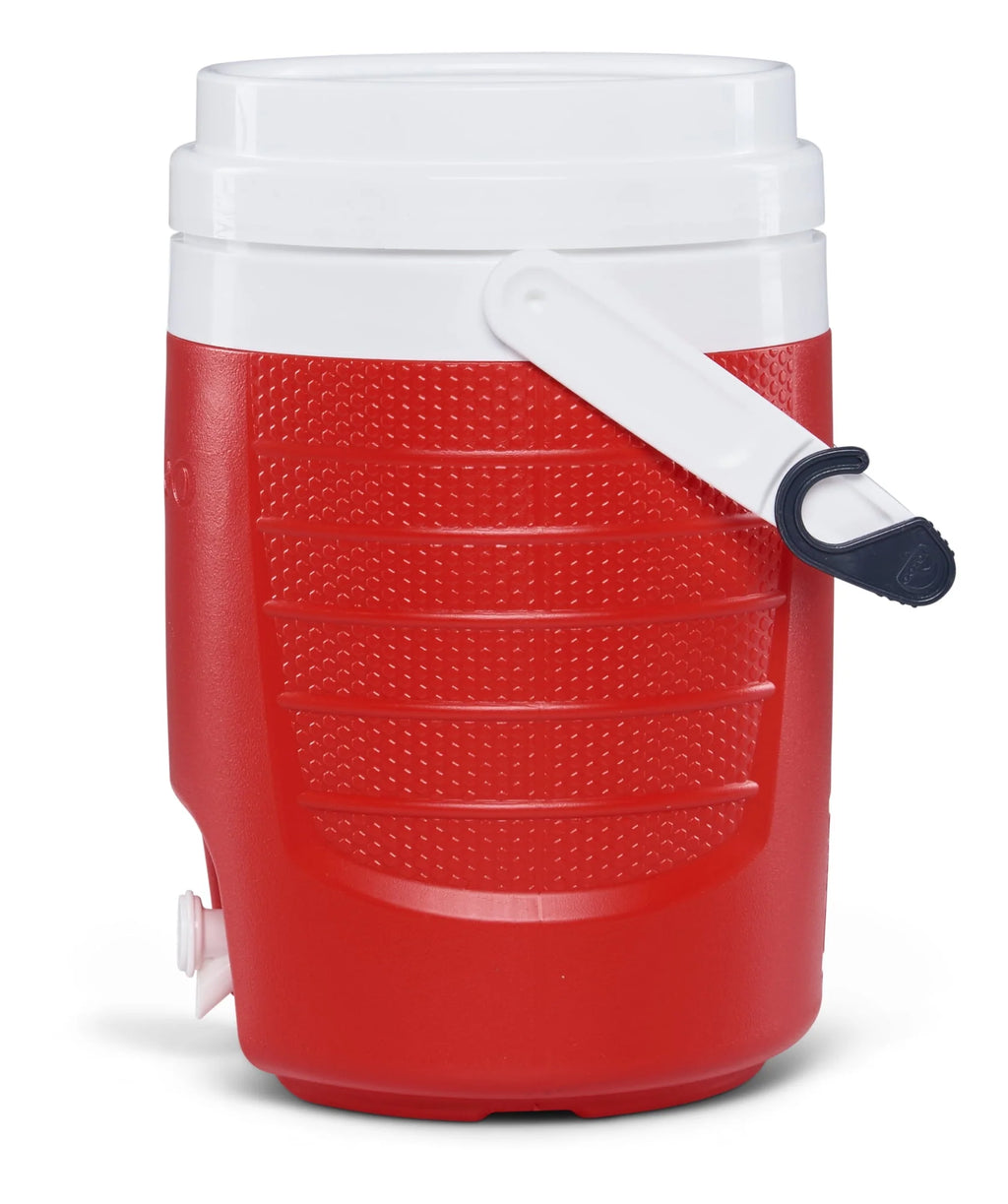 2-Gallon Plastic Beverage Jug with Hooks Blue Y91719