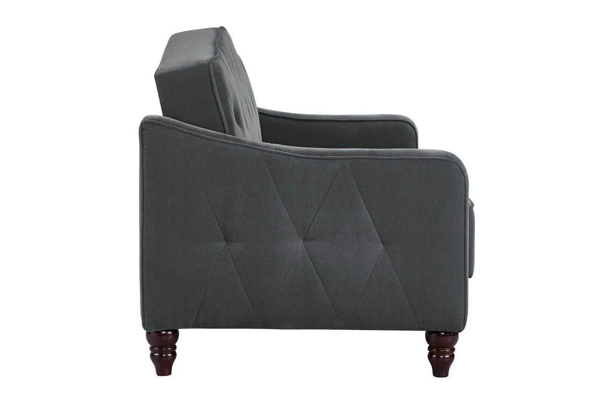 Gray Velvet Tufted Sofa Sleeper T18007