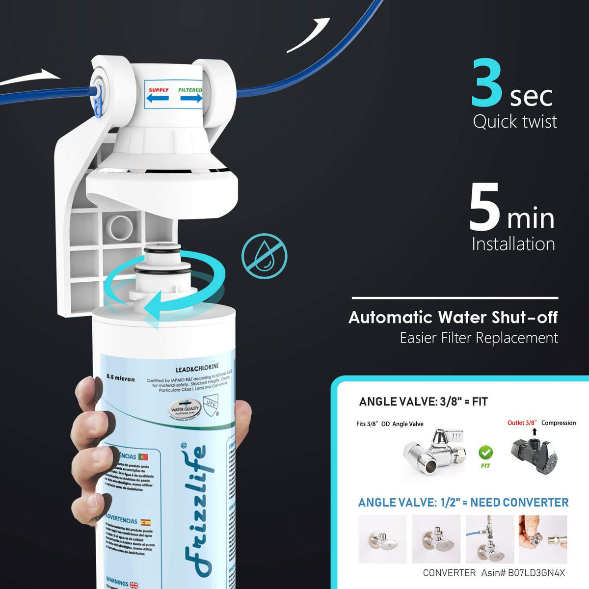 Under Sink Water Filter with Dedicated Faucet Z9655