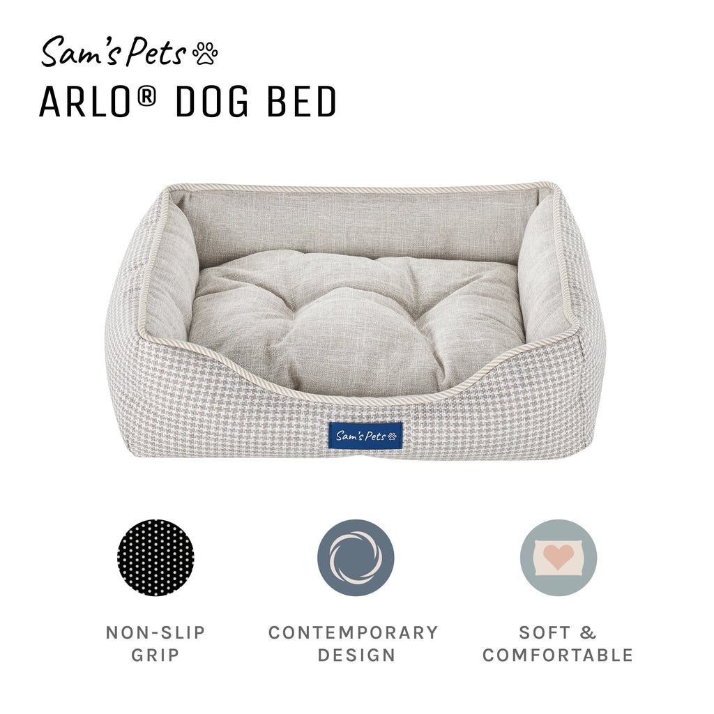 Brown Plaid Dog Bed S740446