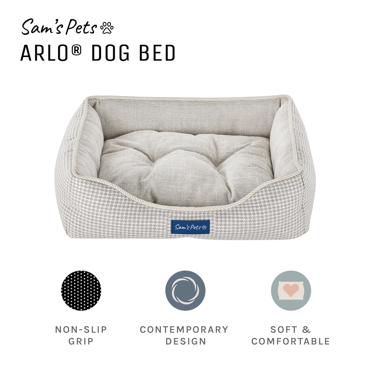 Brown Plaid Dog Bed S740446