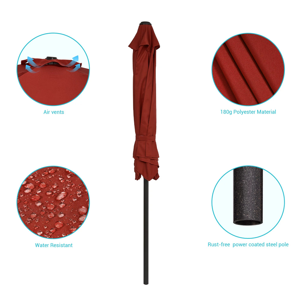 7.5 FT Outdoor Patio Market Umbrella with Tilt Button W7476